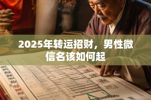 2025年转运招财，男性微信名该如何起