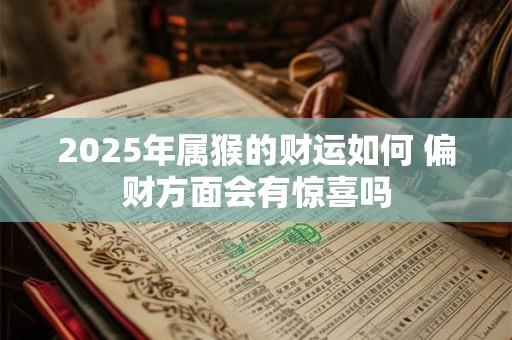 2025年属猴的财运如何 偏财方面会有惊喜吗