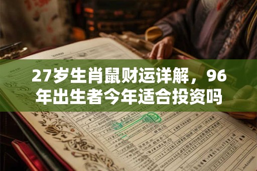27岁生肖鼠财运详解，96年出生者今年适合投资吗