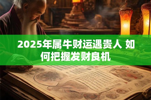 2026年属牛财运遇贵人 如何把握发财良机