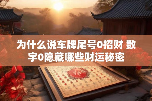 为什么说车牌尾号0招财 数字0隐藏哪些财运秘密