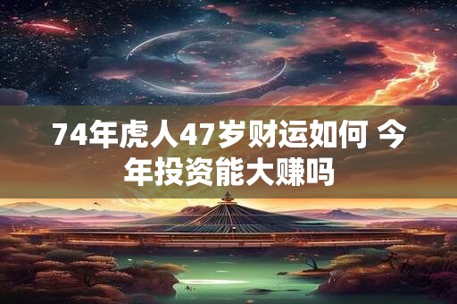 74年虎人47岁财运如何 今年投资能大赚吗