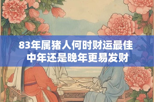 83年属猪人何时财运最佳 中年还是晚年更易发财