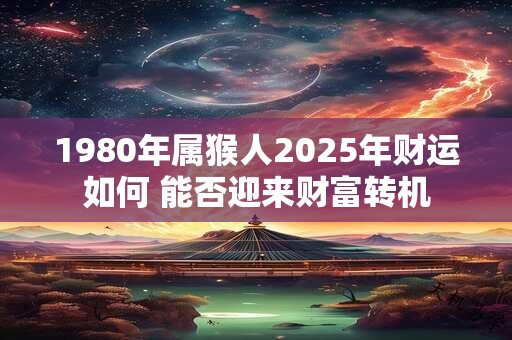1980年属猴人2025年财运如何 能否迎来财富转机