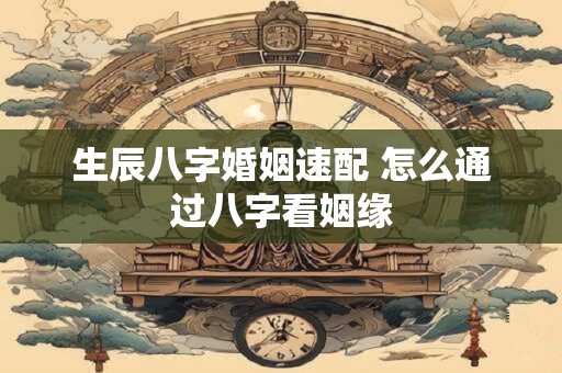 生辰八字婚姻速配 怎么通过八字看姻缘