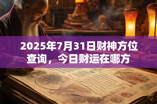 2025年7月31日财神方位查询，今日财运在哪方