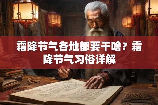 霜降节气各地都要干啥？霜降节气习俗详解