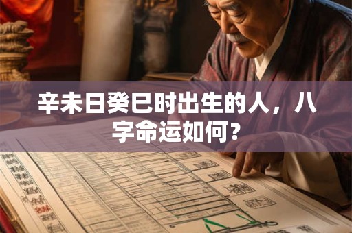辛未日癸巳时出生的人，八字命运如何？