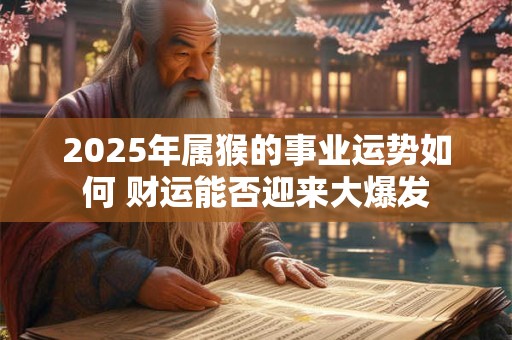 2025年属猴的事业运势如何 财运能否迎来大爆发