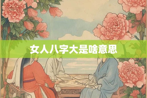 女人八字大是啥意思 女人八字大是啥意思