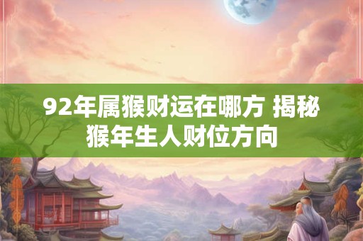 92年属猴财运在哪方 揭秘猴年生人财位方向