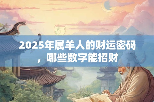 2025年属羊人的财运密码，哪些数字能招财