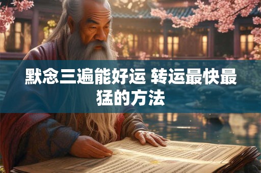 默念三遍能好运 转运最快最猛的方法