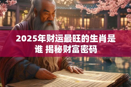 2025年财运最旺的生肖是谁 揭秘财富密码