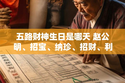 五路财神生日是哪天 赵公明、招宝、纳珍、招财、利市谁主吉时