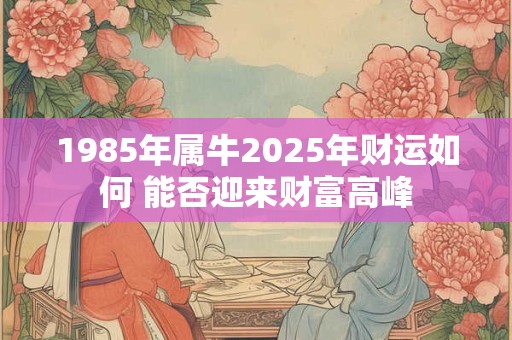 1985年属牛2025年财运如何 能否迎来财富高峰