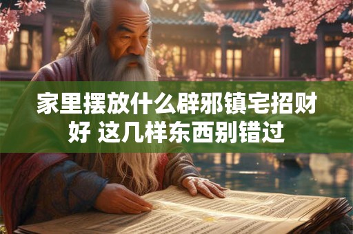 家里摆放什么辟邪镇宅招财好 这几样东西别错过