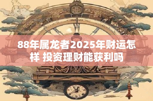 88年属龙者2025年财运怎样 投资理财能获利吗