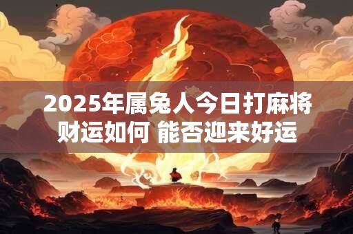 2025年属兔人今日打麻将财运如何 能否迎来好运