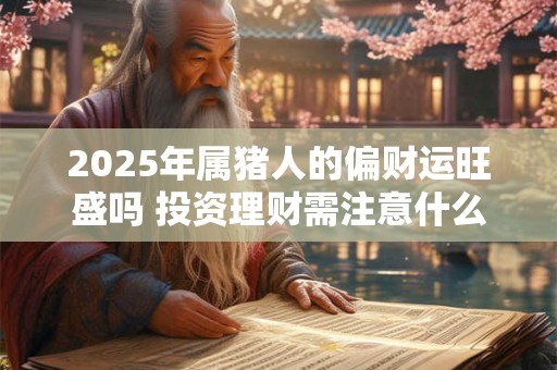 2025年属猪人的偏财运旺盛吗 投资理财需注意什么