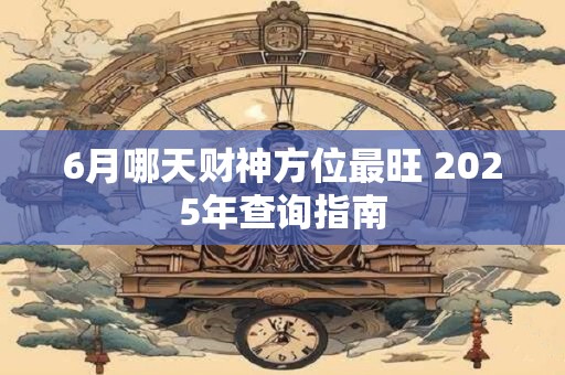 6月哪天财神方位最旺 2025年查询指南