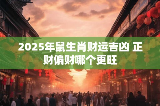 2025年鼠生肖财运吉凶 正财偏财哪个更旺