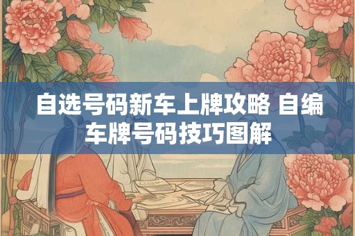 自选号码新车上牌攻略 自编车牌号码技巧图解
