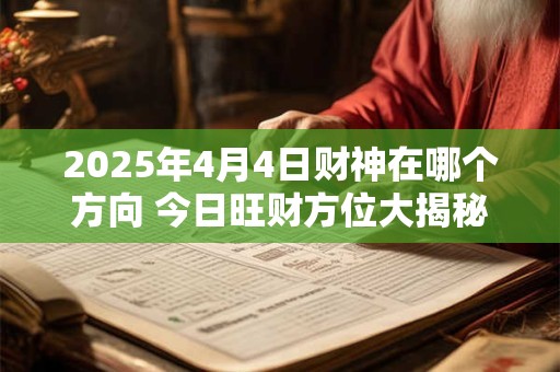 2025年4月4日财神在哪个方向 今日旺财方位大揭秘