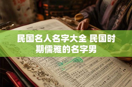 民国名人名字大全 民国时期儒雅的名字男