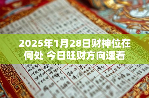 2025年1月28日财神位在何处 今日旺财方向速看