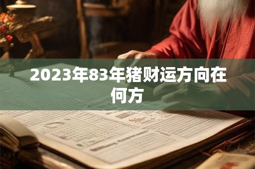 2023年83年猪财运方向在何方