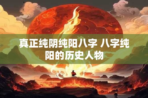 详细阅读:真正纯阴纯阳八字 八字纯阳的历史人物 真正纯阴纯阳八字 八字纯阳的历史人物