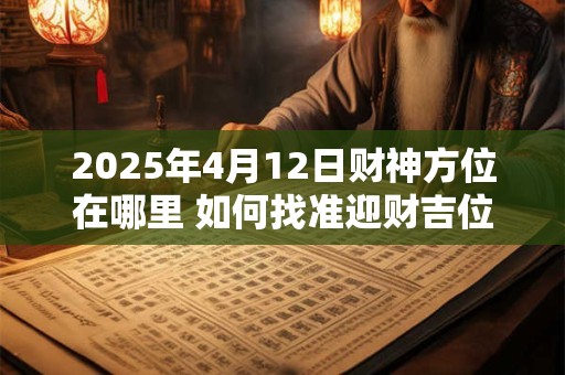 2025年4月12日财神方位在哪里 如何找准迎财吉位