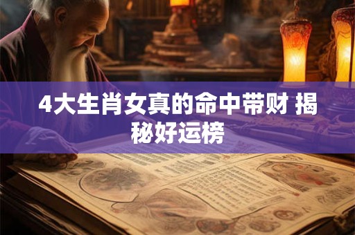 4大生肖女真的命中带财 揭秘好运榜