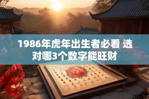 1986年虎年出生者必看 选对哪3个数字能旺财