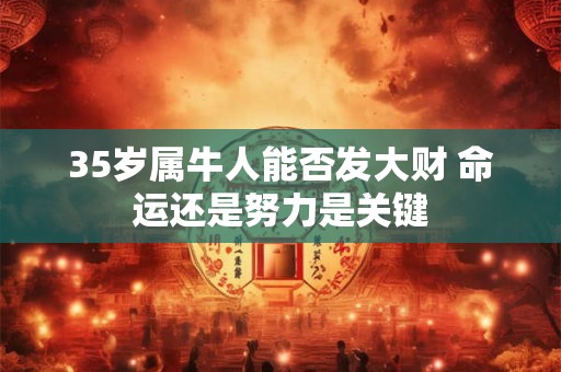 35岁属牛人能否发大财 命运还是努力是关键