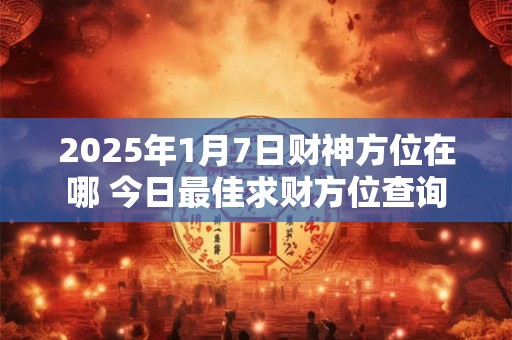 2025年1月7日财神方位在哪 今日最佳求财方位查询