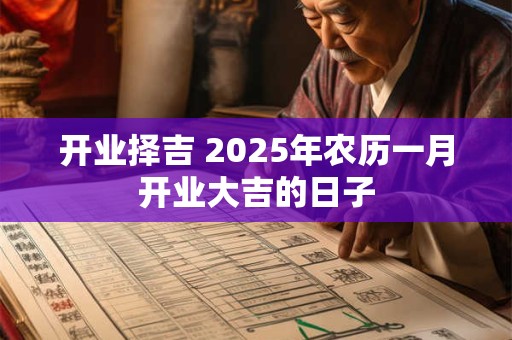 开业择吉 2025年农历一月开业大吉的日子