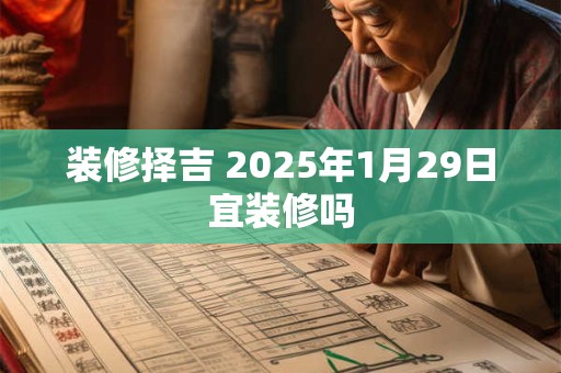 装修择吉 2025年1月29日宜装修吗 装修择吉 2025年1月29日宜装修吗