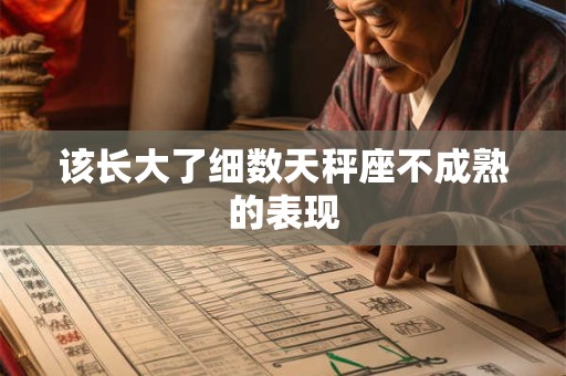 该长大了细数天秤座不成熟的表现