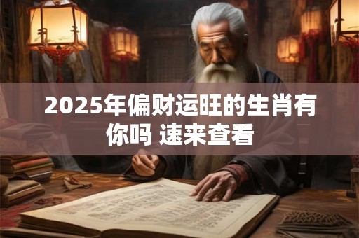 详细阅读:2025年偏财运旺的生肖有你吗 速来查看 2025年偏财运旺的生肖有你吗 速来查看