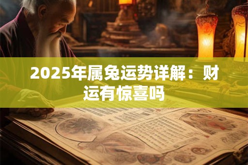 2025年属兔运势详解：财运有惊喜吗