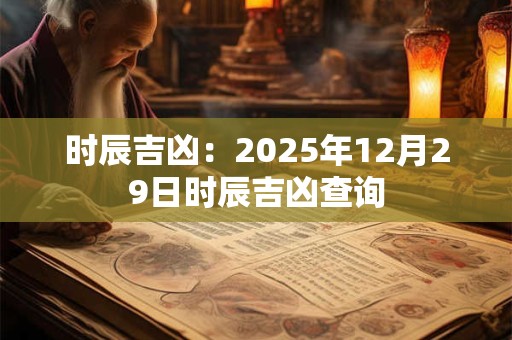 时辰吉凶：2025年12月29日时辰吉凶查询