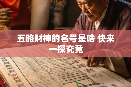 五路财神的名号是啥 快来一探究竟