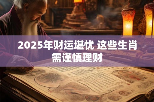 2025年财运堪忧 这些生肖需谨慎理财 2025年财运堪忧 这些生肖需谨慎理财