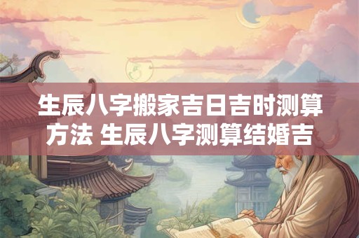 生辰八字搬家吉日吉时测算方法 生辰八字测算结婚吉日免费