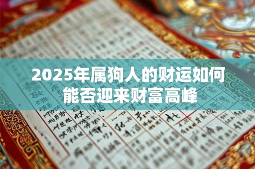 2025年属狗人的财运如何 能否迎来财富高峰