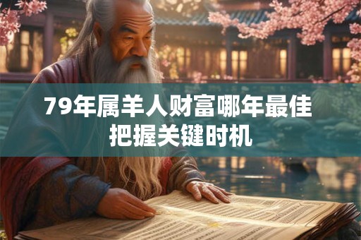 79年属羊人财富哪年最佳 把握关键时机