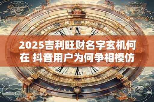 2025吉利旺财名字玄机何在 抖音用户为何争相模仿