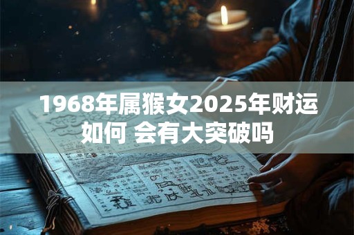 1968年属猴女2025年财运如何 会有大突破吗